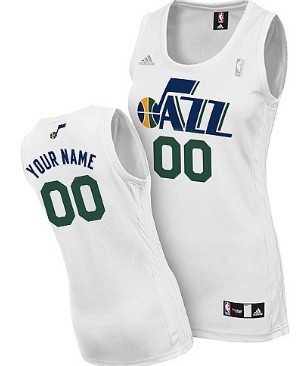 Womens Customized Utah Jazz White Basketball Jersey
